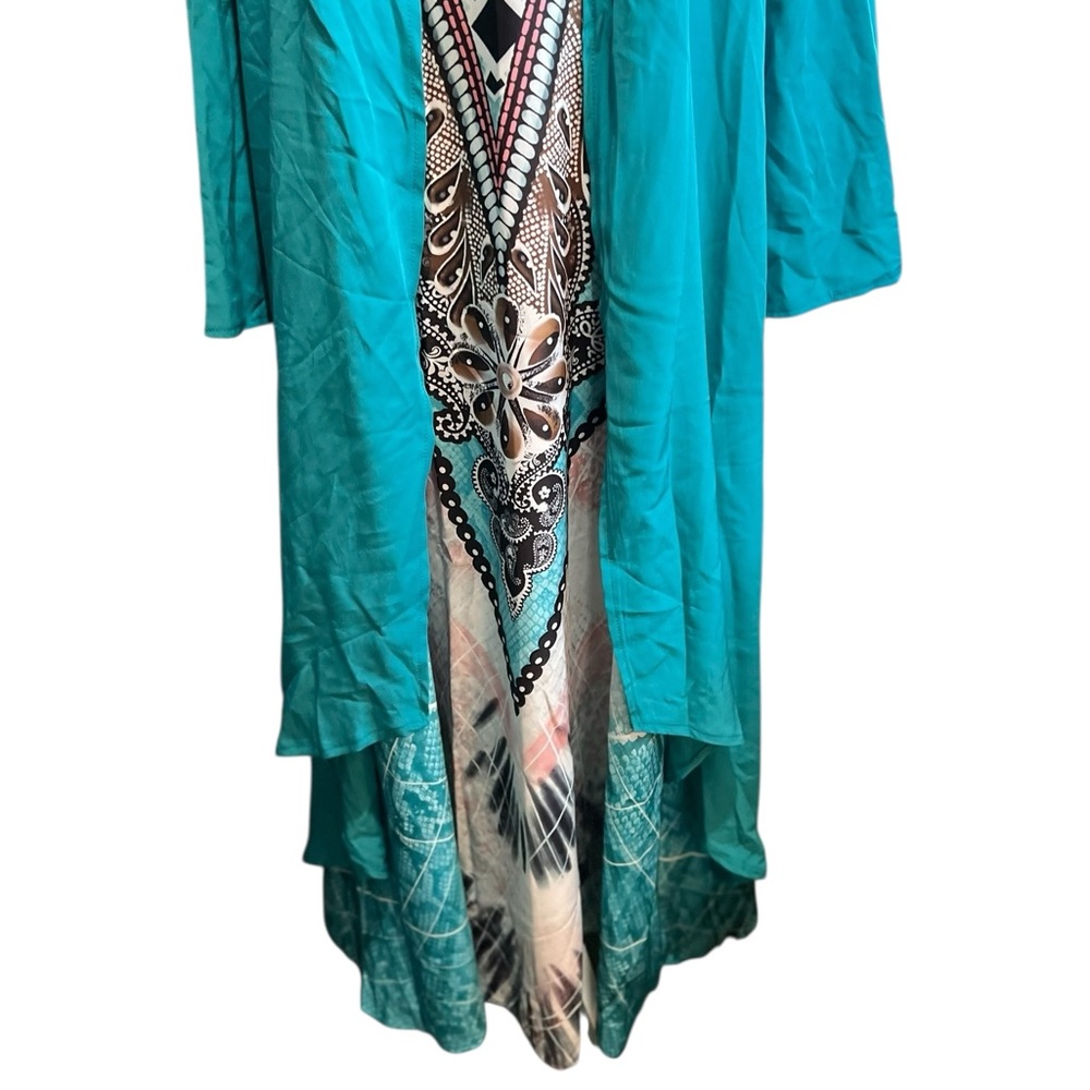 2pc New Teal Maxi Dress with Cardigan Sz M/L - Picture 5 of 13